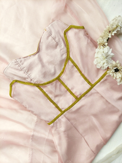 Vestido festa rose de organza princesa - P