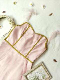 Vestido festa rose de organza princesa - P - comprar online