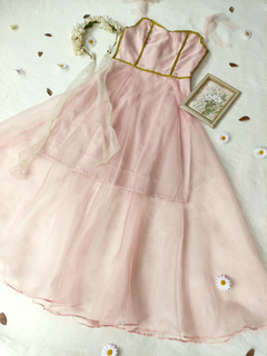 Vestido festa rose de organza princesa - P - loja online