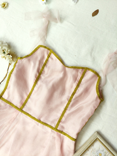 Vestido festa rose de organza princesa - P - loja online