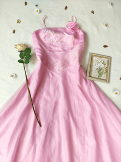 Vestido festa longo rosa princesa - GG