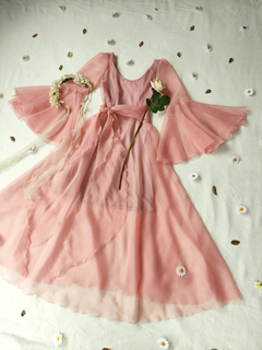 Vestido festa rose de voil elfa aesthetics - P
