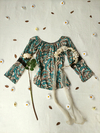 Blusa verde paisley ombro a ombro - M