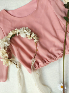 Imagem do Blusa cropped rose mangas flares romantic - M