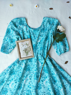 Vestido super midi godê floral estilo vintage - comprar online