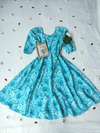 Vestido super midi godê floral estilo vintage