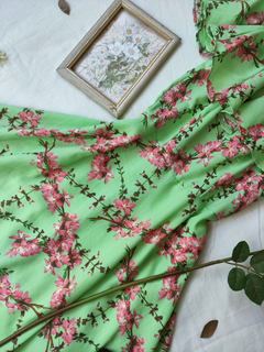 Vestido super midi godê floral estilo camponesa - loja online