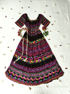 Vestido longo super/midi preto/colorido indiano boho - P/M
