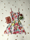 Vestido branco floral de cambraia delicado - P