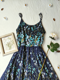 Vestido azul flores do campo azuis - M - comprar online