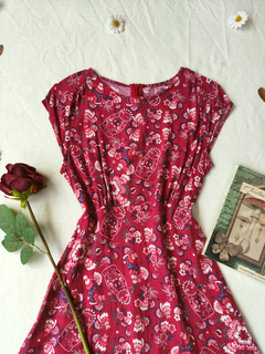 Vestido marsala floral boneca russa - PP/P - comprar online