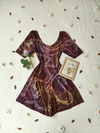 Macaquinho roxo estampado estilo vintage - PP/P