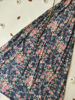 Imagem do Vestido longo azul floral de malha - M