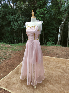 Vestido festa rose de organza princesa - P - Themargare