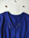 Camisa casaqueto vintage azul royal bordado a mão - G - comprar online