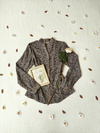 Camisa social bege floral romantica - M - comprar online