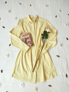 Vestido chemise amarelinho bordado rococó - G na internet
