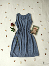 Vestido social azul estilo jeans estampa paisley - GG