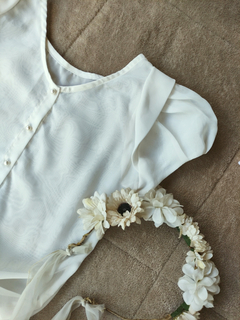 Blusa de voil de botões peroládos boneca - P - loja online