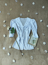 Camisa branca vintage bordada com fitinhas Delano - P - comprar online