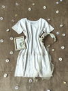 Vestido midi de algodão amassadinho vintage - G