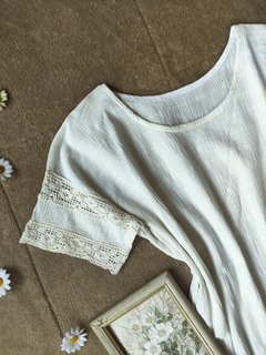 Vestido midi de algodão amassadinho vintage - G - Themargare