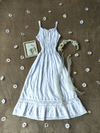 Vestido super midi branco de algodão vintage - P/M
