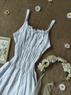 Imagem do Vestido super midi branco de algodão vintage - P/M