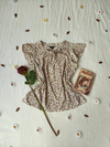blusa bege floral gola laço Yessica - M/G