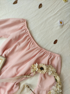 Blusa rosa clarinha mangas flares - G - comprar online