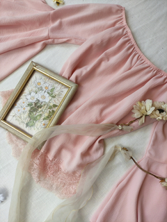 Blusa rosa clarinha mangas flares - G - Themargare