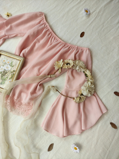 Imagem do Blusa rosa clarinha mangas flares - G