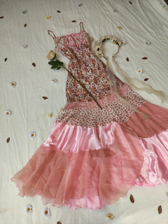 Vestido longo rosa floral fairy - P/M