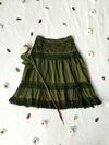 Saia verde estilo indiana boho com rendinhas - M/G