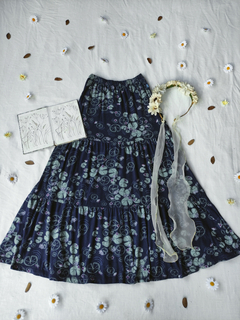 Saia longa 3 marias azul floral Hering - P/PP