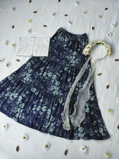 Imagem do Saia longa 3 marias azul floral Hering - P/PP
