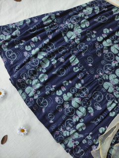 Saia longa 3 marias azul floral Hering - P/PP na internet