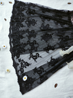 Imagem do Vestido festa longo preto de tule bordado - M