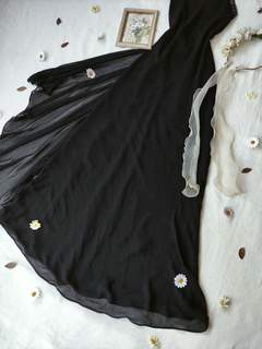 Imagem do Vestido festa longo preto bordado com decote nas costas - M