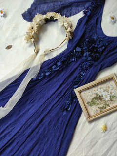 Vestido festa longo azul de tule Fairy - P/M