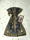 Vestido longo indiano azul/dourado Kaftan - G