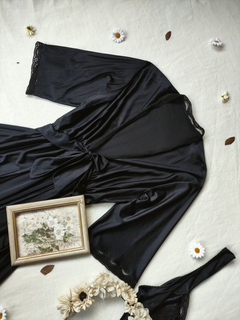 Conjunto camisola + penhoar preto vintage - G na internet