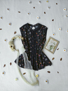 Blusa estilo vintage marinho floral com rendinhas - 52