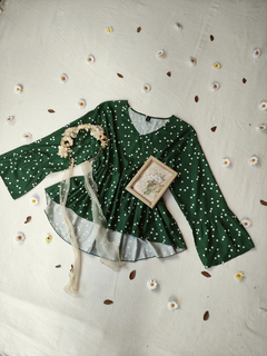 Blusa bata verde poá shein - 4XL