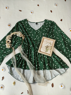 Blusa bata verde poá shein - 4XL - comprar online