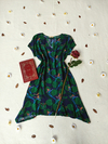 Vestido marinho/verde folhagens - M