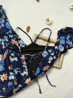 Vestido azul marinho floral - M/G - Themargare