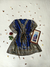 Vestido bata/indiana azul - Tam U
