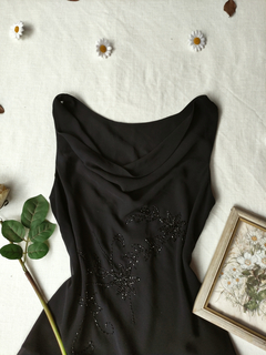 Blusa preta social bordada - G - comprar online