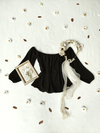 Blusa preta social ciganinha - P
